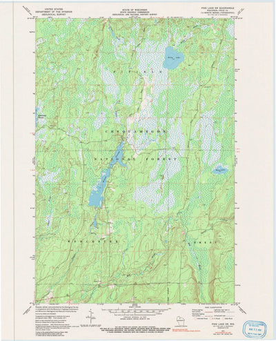 United States Geological Survey Pike Lake SW, WI (1971, 24000-Scale) digital map