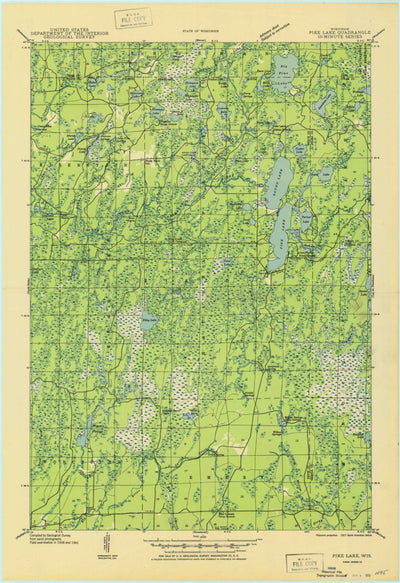 United States Geological Survey Pike Lake, WI (1950, 48000-Scale) digital map