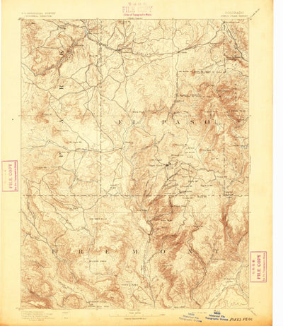 United States Geological Survey Pikes Peak, CO (1894, 125000-Scale) digital map