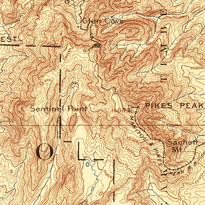 United States Geological Survey Pikes Peak, CO (1894, 125000-Scale) digital map