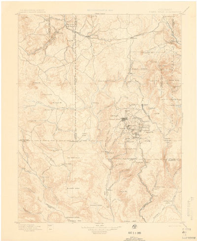 United States Geological Survey Pikes Peak, CO (1901, 125000-Scale) digital map