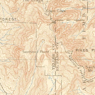 United States Geological Survey Pikes Peak, CO (1901, 125000-Scale) digital map