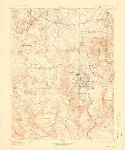 United States Geological Survey Pikes Peak, CO (1901, 62500-Scale) digital map