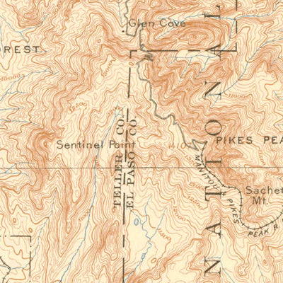 United States Geological Survey Pikes Peak, CO (1901, 62500-Scale) digital map