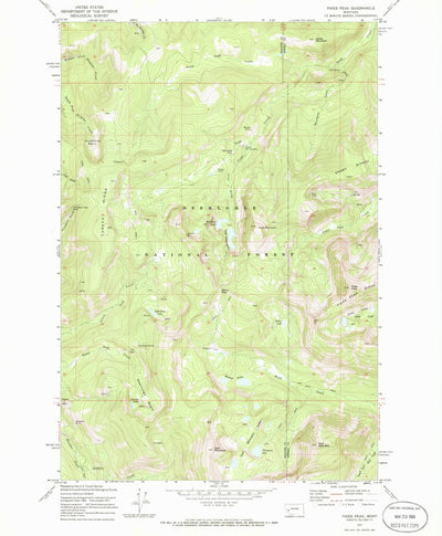 United States Geological Survey Pikes Peak, MT (1971, 24000-Scale) digital map