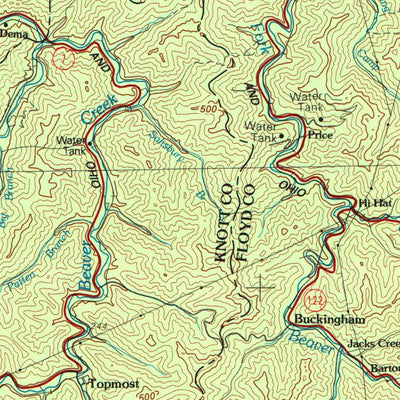 United States Geological Survey Pikeville, KY-VA (1977, 100000-Scale) digital map