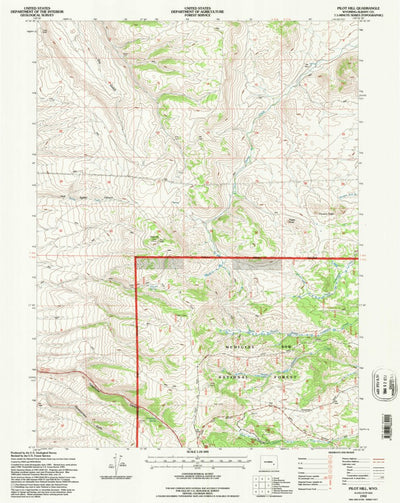 United States Geological Survey Pilot Hill, WY (1992, 24000-Scale) digital map