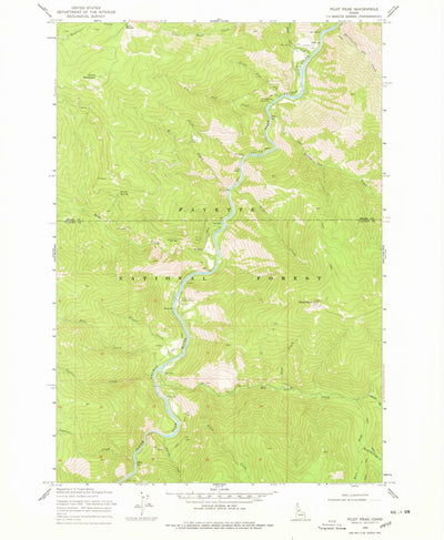 United States Geological Survey Pilot Peak, ID (1969, 24000-Scale) digital map