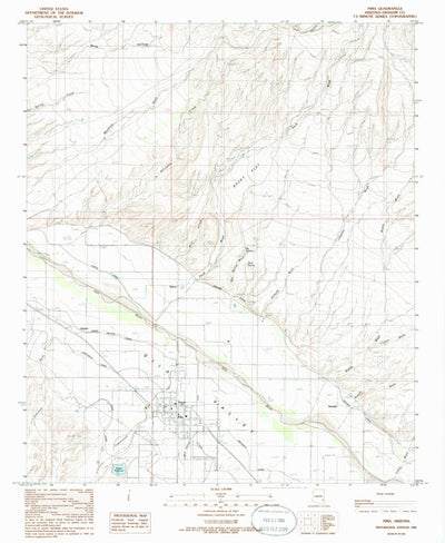 United States Geological Survey Pima, AZ (1985, 24000-Scale) digital map