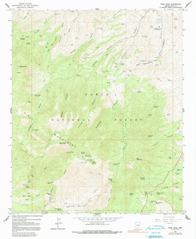 United States Geological Survey Pinal Peak, AZ (1964, 24000-Scale) digital map