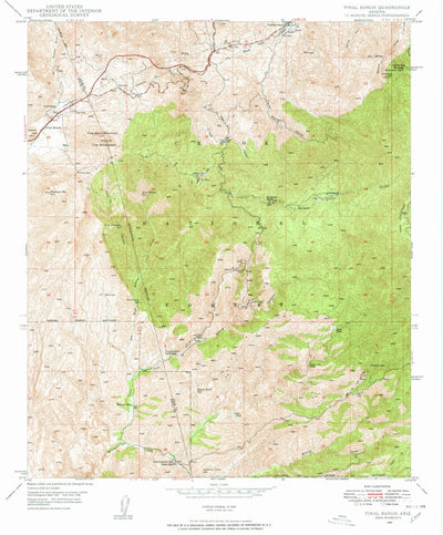 United States Geological Survey Pinal Ranch, AZ (1948, 24000-Scale) digital map
