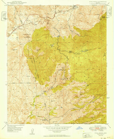United States Geological Survey Pinal Ranch, AZ (1949, 24000-Scale) digital map