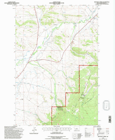 United States Geological Survey Pinchout Creek, MT (1995, 24000-Scale) digital map