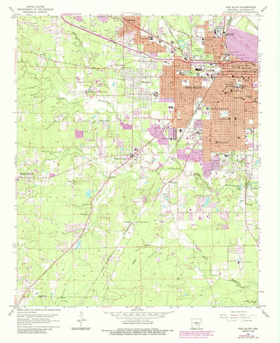 United States Geological Survey Pine Bluff, AR (1962, 24000-Scale) digital map