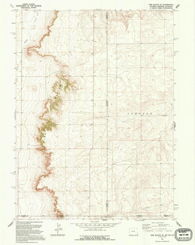 United States Geological Survey Pine Bluffs SE, WY-NE-CO (1991, 24000-Scale) digital map
