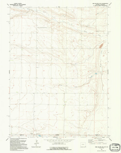 United States Geological Survey Pine Bluffs SW, WY-CO (1991, 24000-Scale) digital map