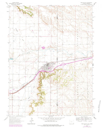 United States Geological Survey Pine Bluffs, WY-NE (1963, 24000-Scale) digital map