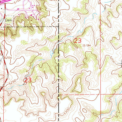 United States Geological Survey Pine Bluffs, WY-NE (1963, 24000-Scale) digital map