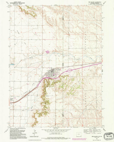United States Geological Survey Pine Bluffs, WY-NE (1992, 24000-Scale) digital map