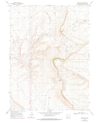 United States Geological Survey Pine Butte, WY (1968, 24000-Scale) digital map
