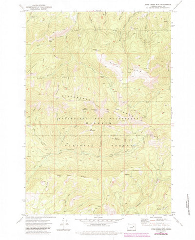 United States Geological Survey Pine Creek Mountain, OR (1972, 24000-Scale) digital map