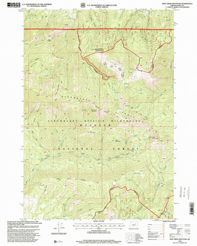 United States Geological Survey Pine Creek Mountain, OR (1998, 24000-Scale) digital map