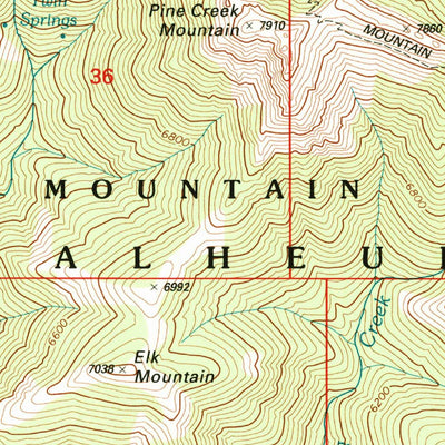 United States Geological Survey Pine Creek Mountain, OR (1998, 24000-Scale) digital map