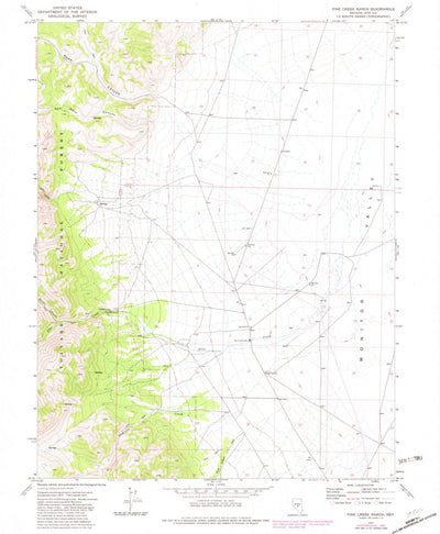 United States Geological Survey Pine Creek Ranch, NV (1971, 24000-Scale) digital map