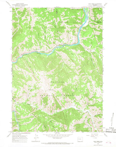 United States Geological Survey Pine Creek, WY (1965, 24000-Scale) digital map