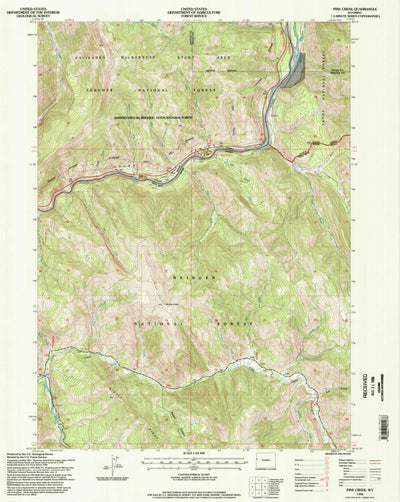 United States Geological Survey Pine Creek, WY (1996, 24000-Scale) digital map
