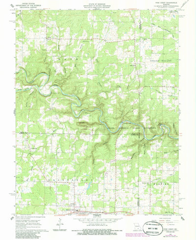 United States Geological Survey Pine Crest, MO (1968, 24000-Scale) digital map