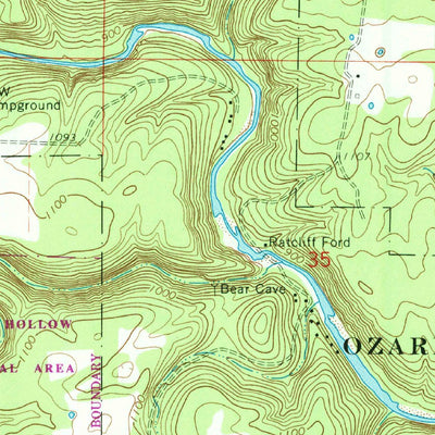United States Geological Survey Pine Crest, MO (1968, 24000-Scale) digital map