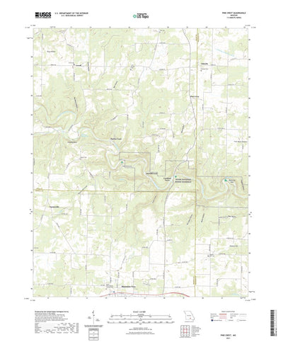 United States Geological Survey Pine Crest, MO (2021, 24000-Scale) digital map