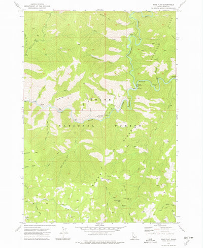 United States Geological Survey Pine Flat, ID (1972, 24000-Scale) digital map