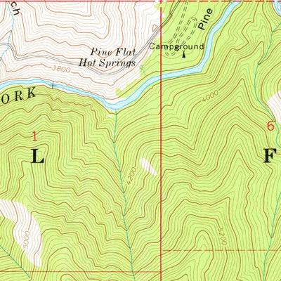 United States Geological Survey Pine Flat, ID (1972, 24000-Scale) digital map