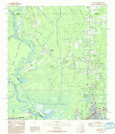 United States Geological Survey Pine Forest, TX (1993, 24000-Scale) digital map