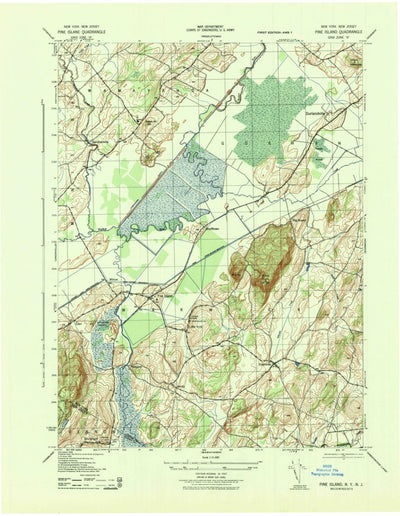 United States Geological Survey Pine Island, NY-NJ (1943, 31680-Scale) digital map