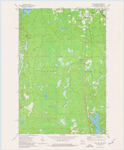 United States Geological Survey Pine Lake, WI-MI (1973, 24000-Scale) digital map