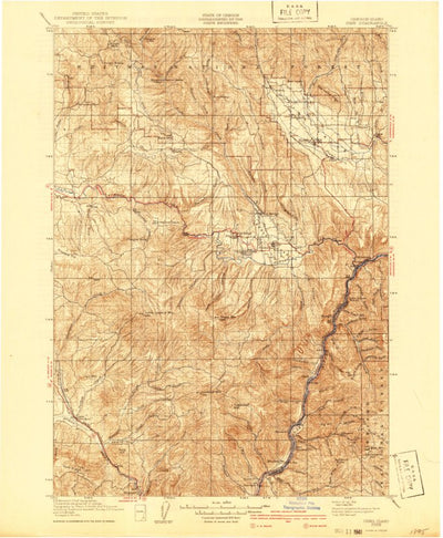 United States Geological Survey Pine, OR-ID (1915, 125000-Scale) digital map