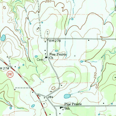 United States Geological Survey Pine Prairie, TX (1962, 24000-Scale) digital map