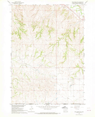 United States Geological Survey Pine Ridge SW, SD (1967, 24000-Scale) digital map