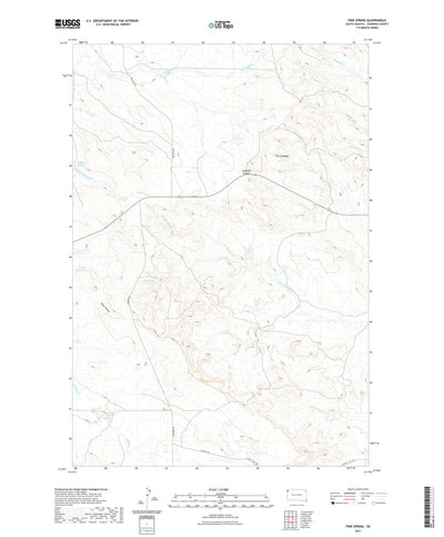 United States Geological Survey Pine Spring, SD (2021, 24000-Scale) digital map