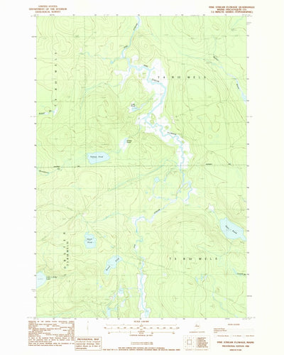 United States Geological Survey Pine Stream Flowage, ME (1988, 24000-Scale) digital map