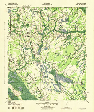 United States Geological Survey Pineland, SC-GA (1943, 62500-Scale) digital map