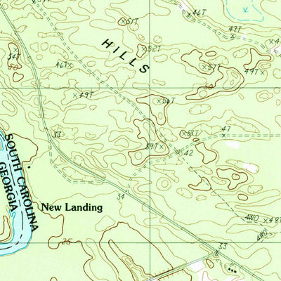 United States Geological Survey Pineland, SC-GA (1988, 24000-Scale) digital map