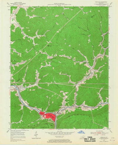 United States Geological Survey Pineville, KY (1954, 24000-Scale) digital map