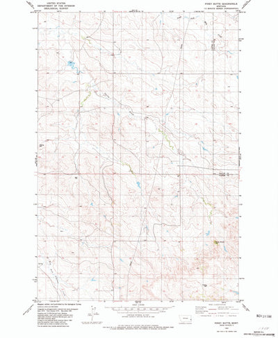 United States Geological Survey Piney Butte, MT (1981, 24000-Scale) digital map