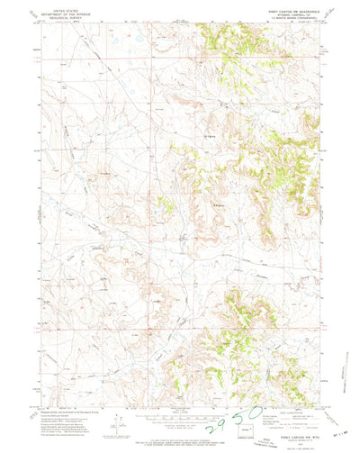 United States Geological Survey Piney Canyon NW, WY (1971, 24000-Scale) digital map