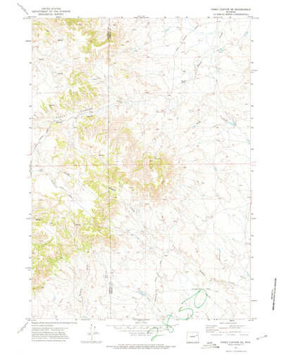United States Geological Survey Piney Canyon SE, WY (1971, 24000-Scale) digital map