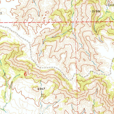 United States Geological Survey Piney Canyon SE, WY (1971, 24000-Scale) digital map